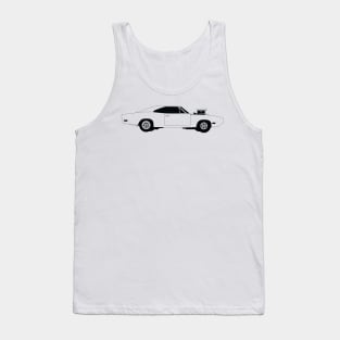 Dodge Charger Black Outline Tank Top